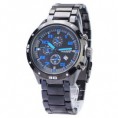 Curren 8021 Men Quartz ajustável  banda de aço. Calendário Cronômetro mostrador azul. 