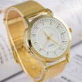 Elegante Quartz Movement Round Dial liga relógio de pulso 