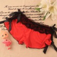 sensual renda e nós borboleta Roupa Feminino - Vermelho