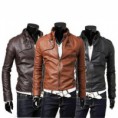 Jaqueta Moda slim Top Projetado PU Couro Revestimento curto 