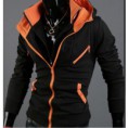  Jaqueta elegante slim Zip Casaco Blazer Collar UP com capuz para homens