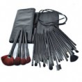 32pcs conjunto de cosméticos Make-up Pincéis profissionais com bolsa de couro - Preto