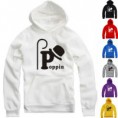 Elegante Unisex Printing Poppin moletom com capuz Brasão Hoodies Jacket Top Sport Wear Para Rapazes e Moças