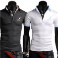 Moda cor sólida manga curta Manga Pena camisa Polo t-shirt para Rapazes