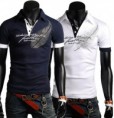 Moda cor sólida manga curta Manga Pena camisa Polo t-shirt para Rapazes
