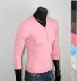 Elegante Casual manga comprida mangas de camisa Top For Men Meninos Adolescentes 